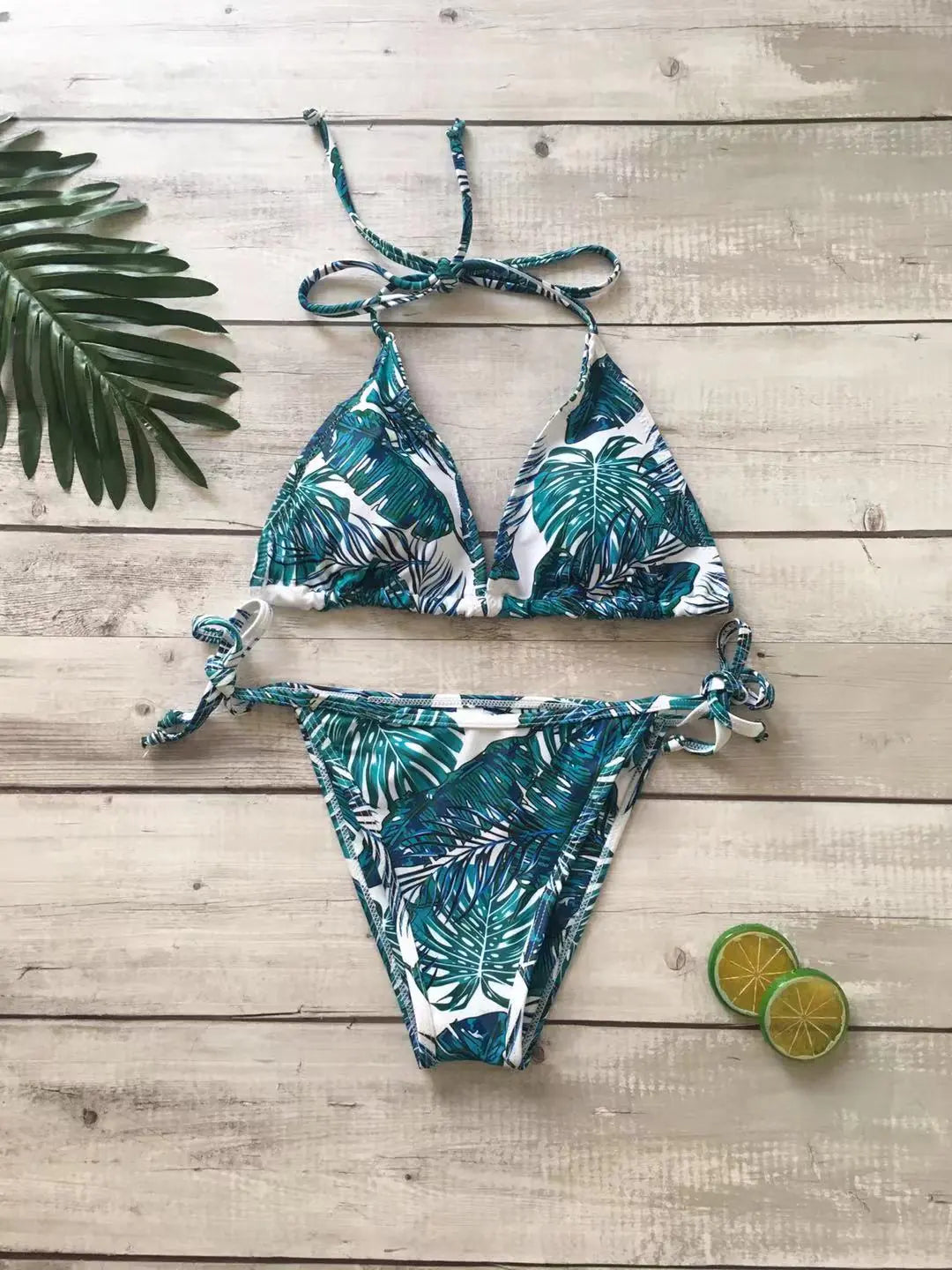 2019 New Women's Triangle Print Bikini Swimwear
