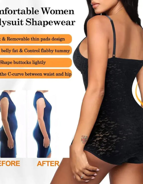 Load image into Gallery viewer, Women's Lace Body Shaping Corset – Beautiful Back Shapewear Jumpsuit

