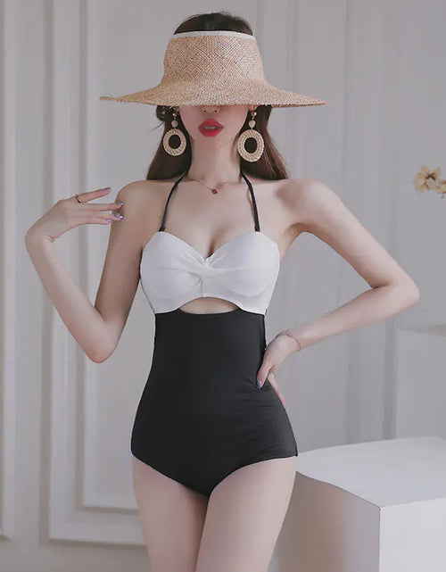 Load image into Gallery viewer, Color Matching Backless Slimming Swimwear

