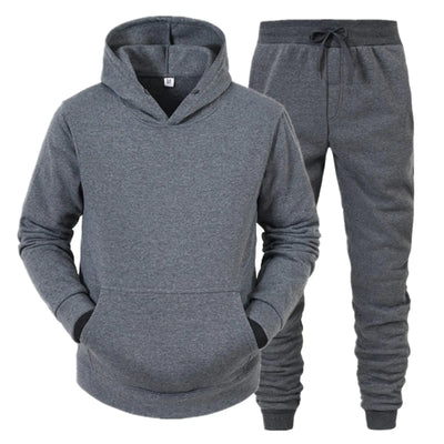 HJINGSUN Mens Sweatsuit Sherpa Lined 2 Piece Sweatshirts Set Crewneck Pullovers Fleece Sweatpants Winter Thermal Tracksuits (Zc1-Dark Gray-Not a fleece suitLarge)