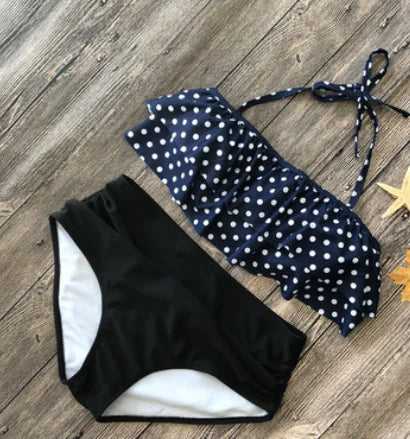 High-Waisted Ruffle Plus Size Bikini Swimwear
