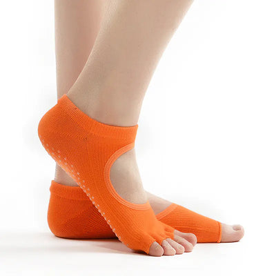 Chaussettes de yoga à doigts de pied, chaussettes antidérapantes pour le sol