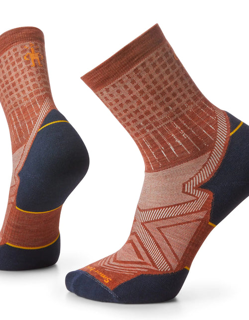 Load image into Gallery viewer, Smartwool Mens Run Targeted Cushion Merino Wool Pattern Mid Crew Socks Picante Large
