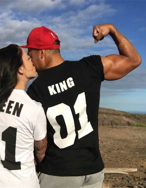 Load image into Gallery viewer, King and Queen Couple Short Sleeve T-Shirts

