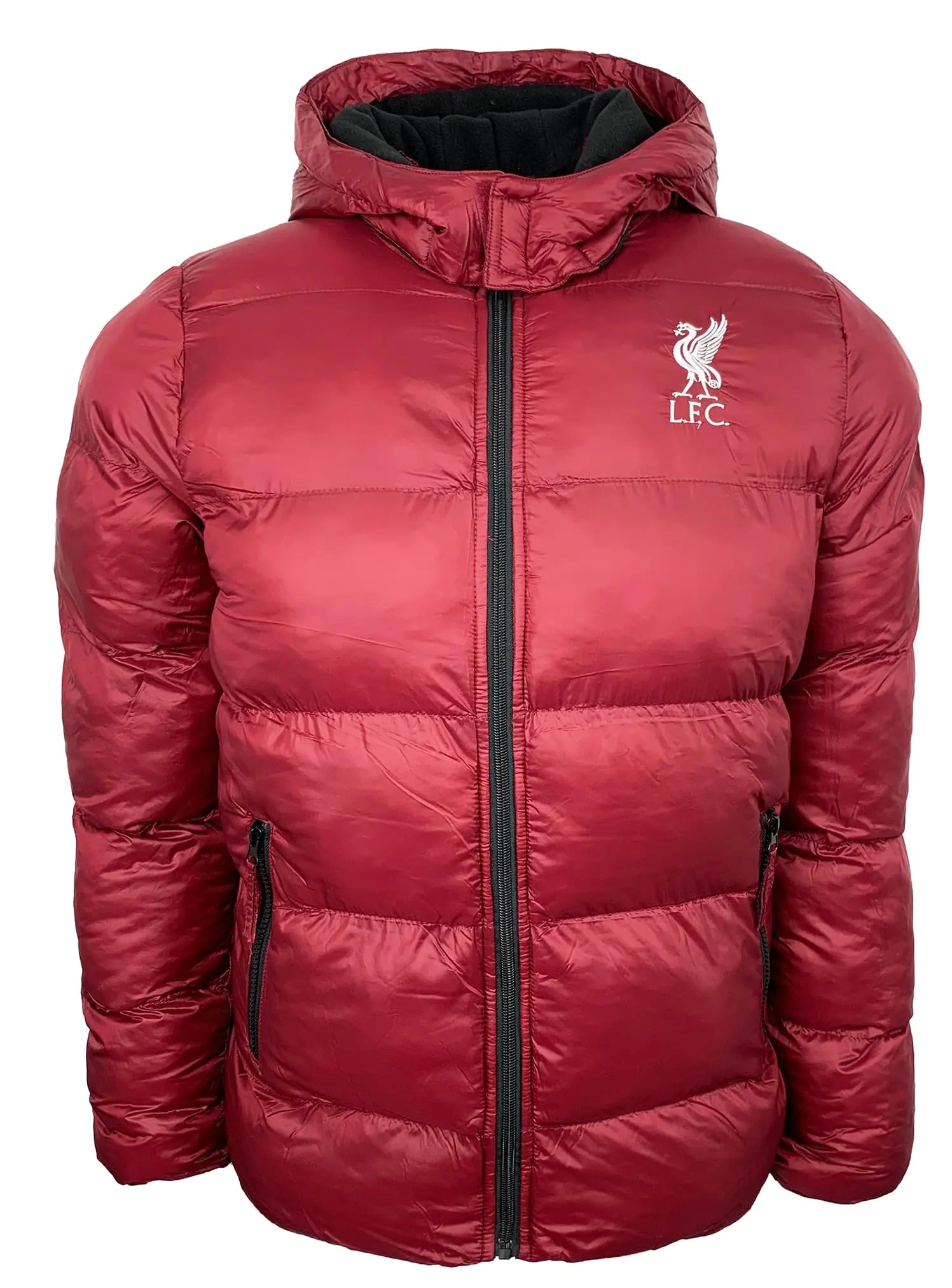 Icon Sports Liverpool Winter Jacket With Removable Hood Liverpool Hooded Puffer Jacket (Large)