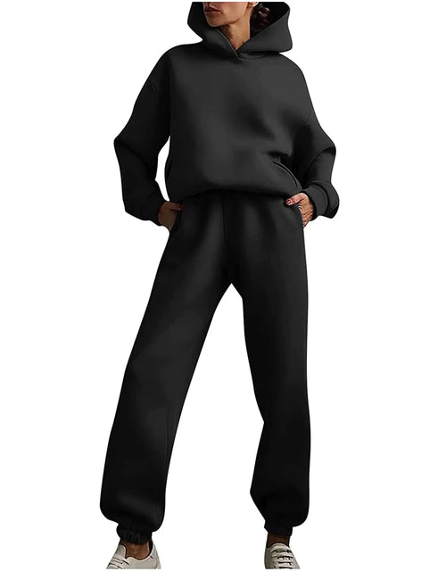 Load image into Gallery viewer, JMMSlmax Sweatsuits for Women Set 2 Piece Jogging Outfits Long Sleeve Hoodie Sweatshirt Sweatpants Tracksuit Cute Lounge Sets
