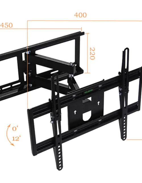 Cargar imagen en el visor de la galería, Mueble de TV negro con soporte de pared
