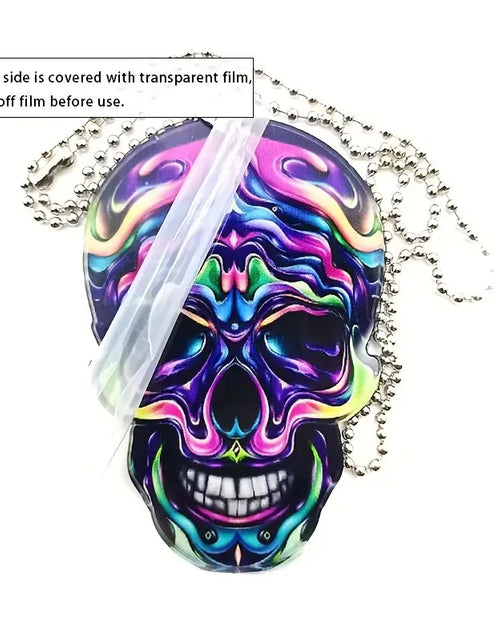 Cargar imagen en el visor de la galería, Colgante acrílico Calavera Neón para Accesorios de Coche y Bolso
