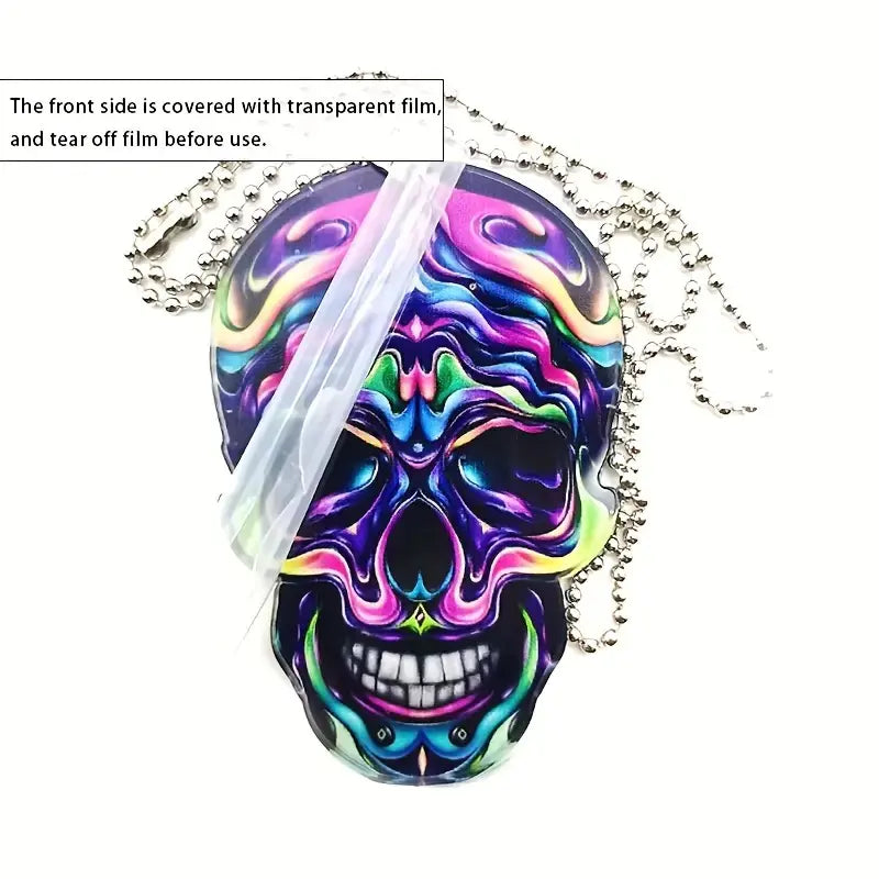 Colgante acrílico Calavera Neón para Accesorios de Coche y Bolso