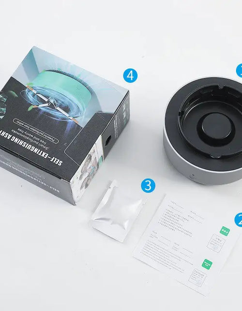 Cargar imagen en el visor de la galería, Cenicero con purificación de aire y eliminación de humo, purificación aniónica, práctico purificador automático, cenicero portátil para coche
