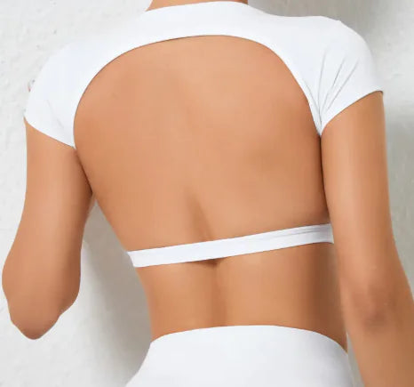 Load image into Gallery viewer, Yoga Outdoor Running Backless Fitness T-shirt
