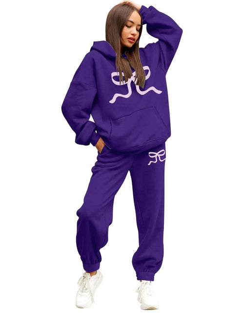 Load image into Gallery viewer, Lainuyoah Sweatsuits For Women Set 2 Piece Hoodie Fall Long Sleeve Pullover And Long Pants Lounge Sets Oversize Y2K Tracksuit
