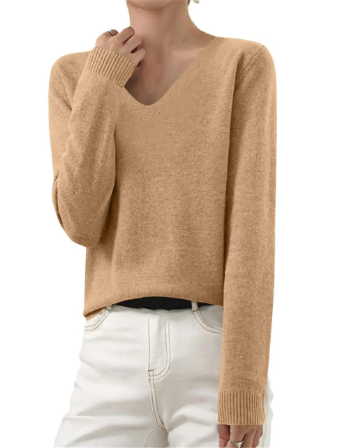 Load image into Gallery viewer, Cashmere Sweaters for Women Womens Fashion Clothes Long Sleeve Tops for Women Womens Sweaters New Years Eve Outfits Women Valentines Sweater Women Holiday Tops for Women(B CamelXL)
