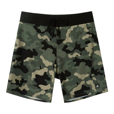 SURF CUZ Mens Board Shorts 4-Way Stretch Swim Trunks Quick Dry Beach Swimwear Bathing Suit（Black-Camo，36）