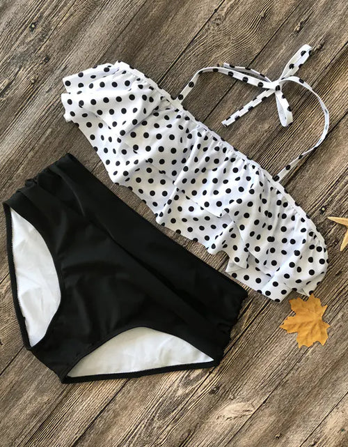 Load image into Gallery viewer, High-Waisted Ruffle Plus Size Bikini Swimwear
