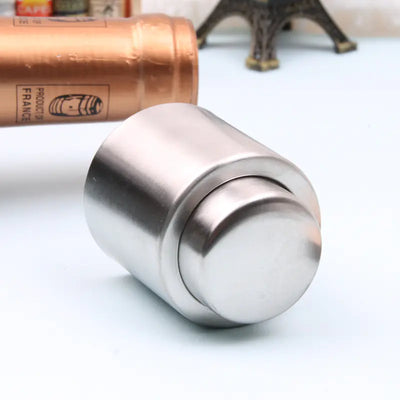 Silver Stainless Steel Wine Bottle Stopper and Pump