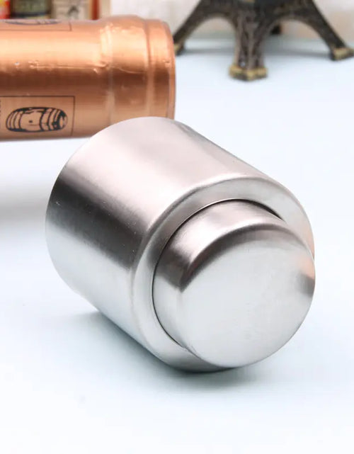 Load image into Gallery viewer, Silver Stainless Steel Wine Bottle Stopper and Pump
