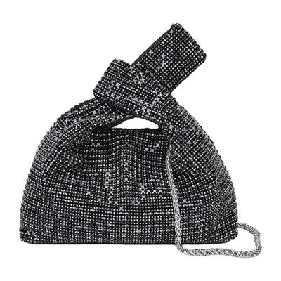 UMREN Rhinestones Clutch Purse for Women - Sparkly Rhinestones Pouch Evening Handbag Crystal Clutch Diamond Crossbody Shoulder Bag Black A