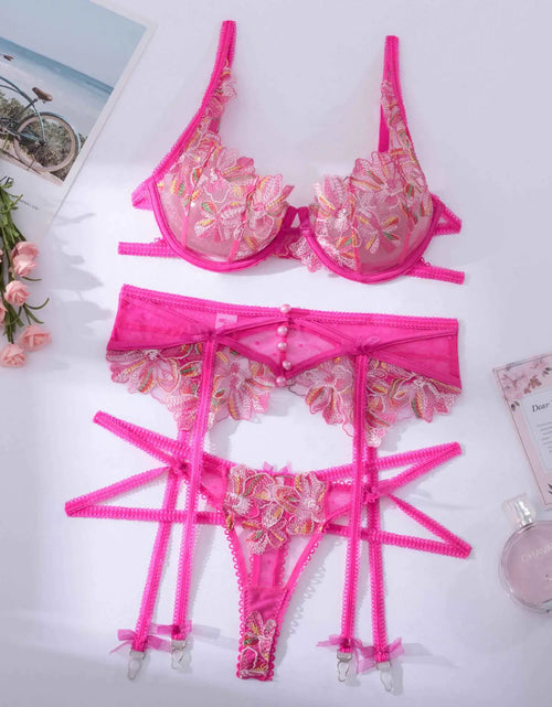 Charger l'image dans la visionneuse de galerie, Nouvelle Lingerie Brodé Dentelle à Armatures avec Bretelles
