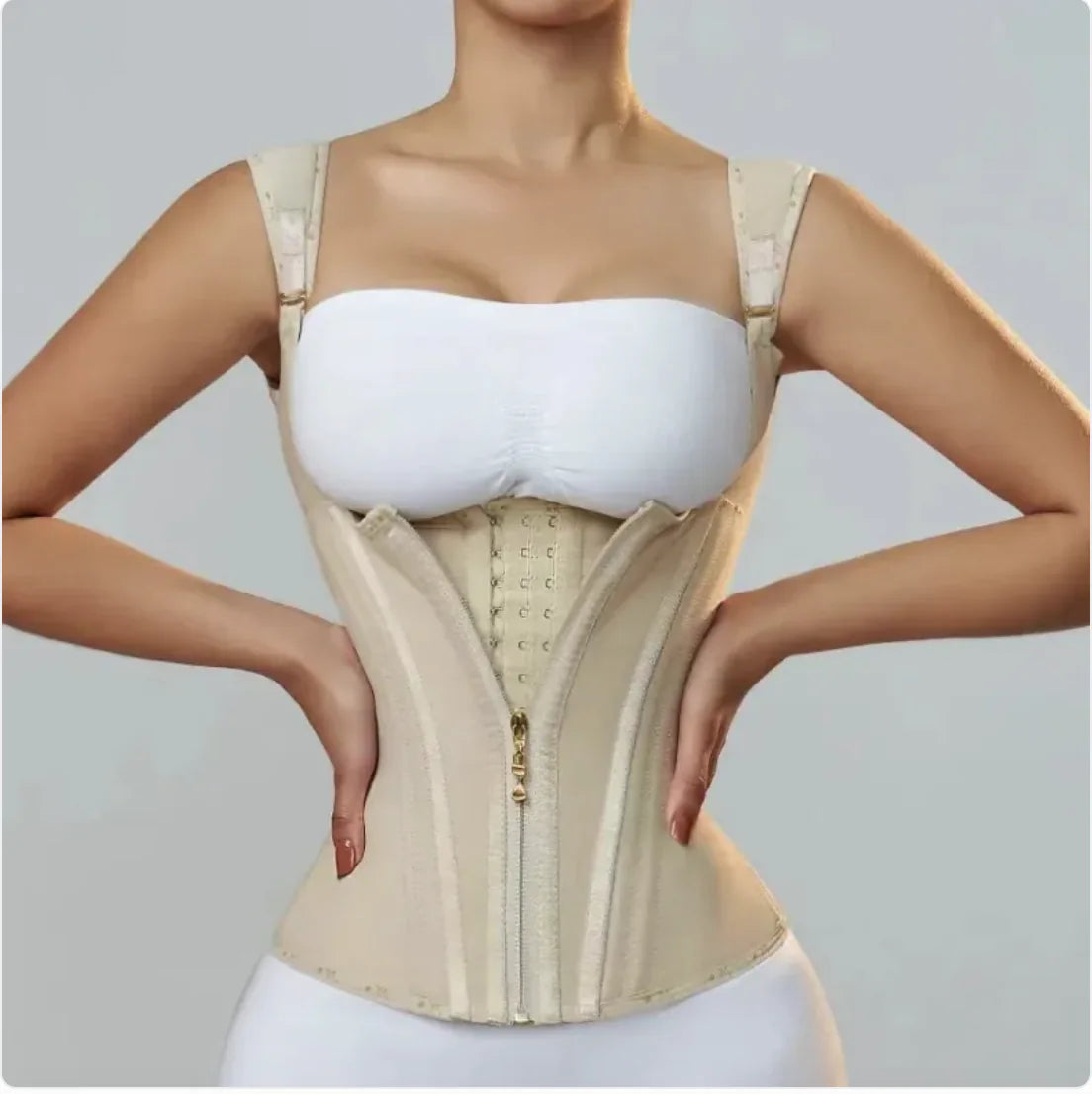 Retro Shapewear Top with Zipper