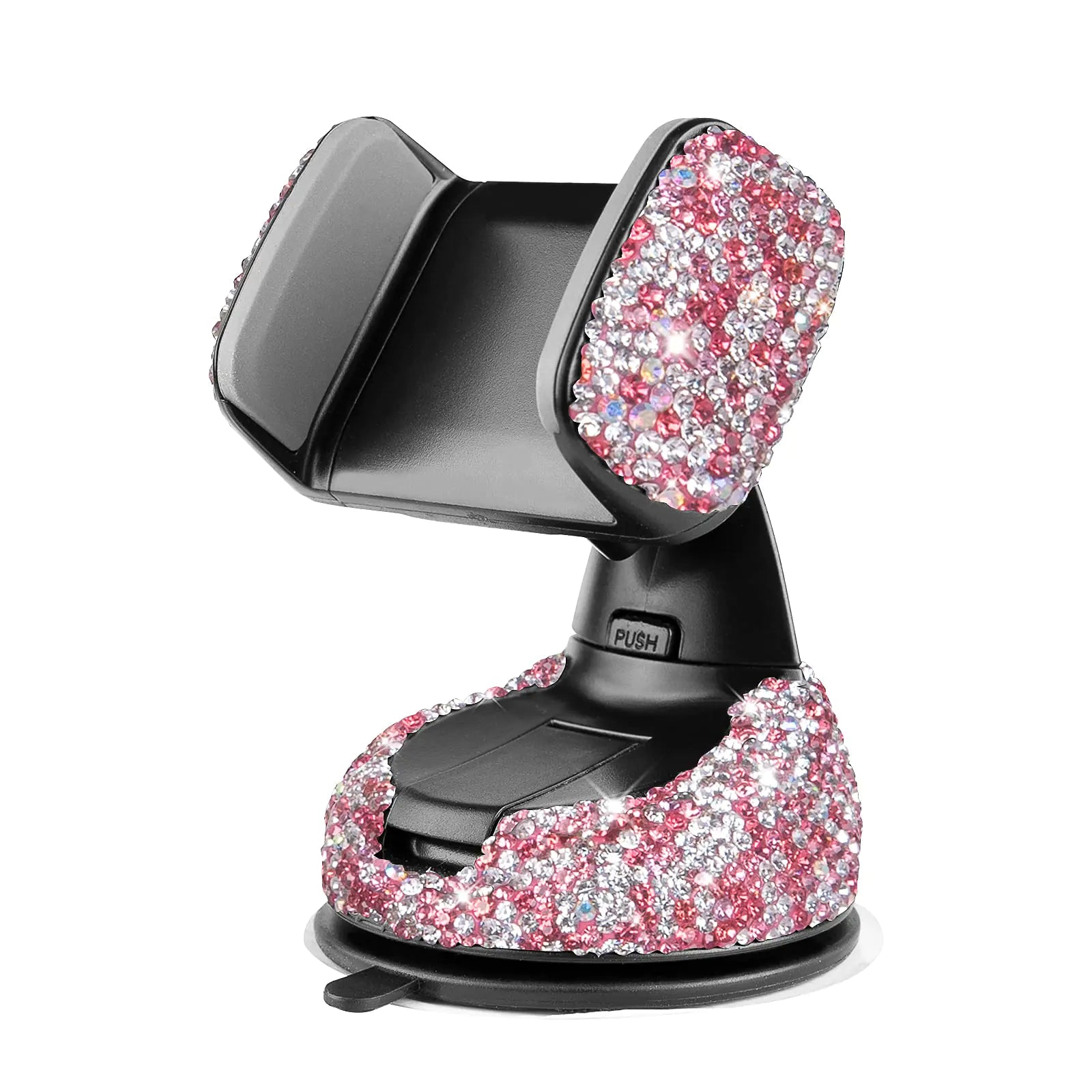 Soporte para teléfono de coche Bling Crystal para teléfono celular con una base más de ventilación de aire, soporte universal para teléfono móvil para salpicadero, parabrisas y ventilación de aire, rosa