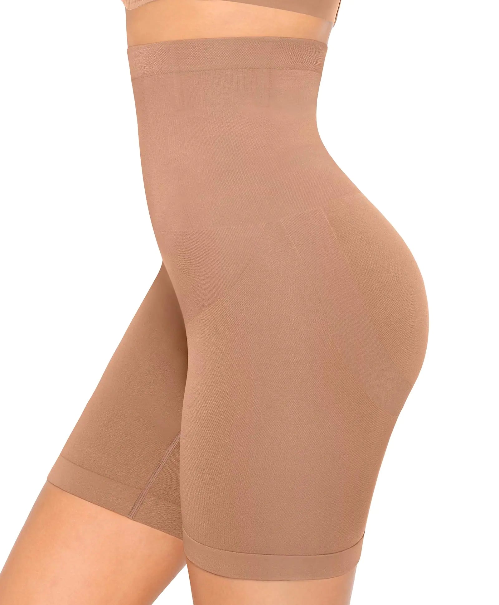 FeelinGirl Tummy Control Shapewear Shorts Body Shaper for Women High-Waisted Thigh Slimming Sand 3X-Large-4X-Large