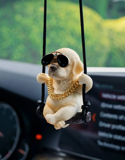 Load image into Gallery viewer, Floruit Labrador Retriever Car Mirror Hanging Accessories Cute Swinging Dog Rear View Mirror Accessories for Men &amp; Women(Yellow)
