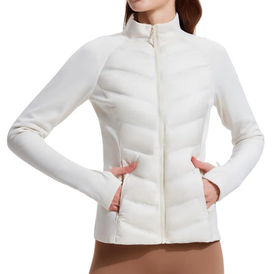 AFZ Lightweight Puffer Jacket Women Fall Soft Shell Hybrid Down-Fill Jacket for Running