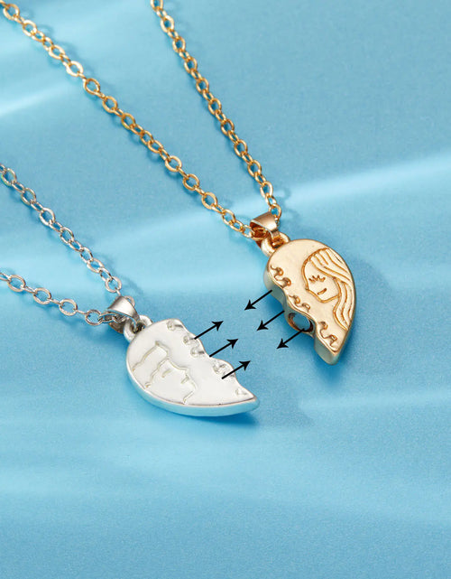 Cargar imagen en el visor de la galería, Juego de collares de pareja de imanes con corazones de moda para hombres y mujeres
