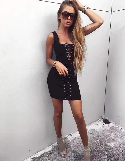 Load image into Gallery viewer, 2017 New Sexy Black Bandage Bodycon Mini Dresses
