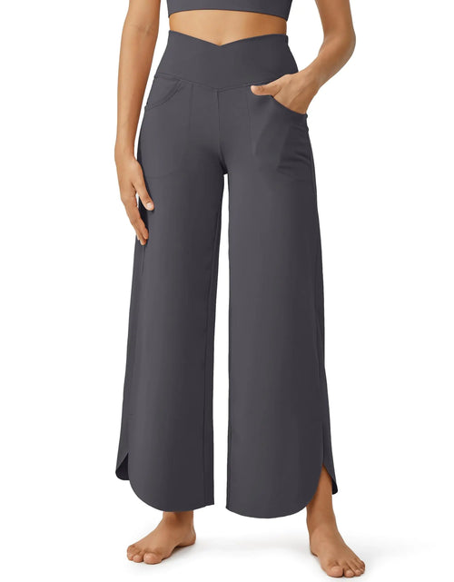 Load image into Gallery viewer, G4Free Wide Leg Pants Woman High Waisted Yoga Pants Comfy Pajamas Flowy Dance Sweatpants with Pockets(Deep GreyM29&quot;)

