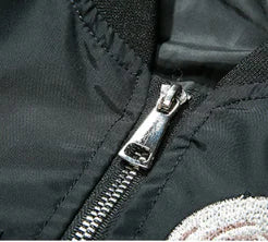 Cargar imagen en el visor de la galería, Chaqueta de piloto bordada y chaqueta de béisbol combinadas
