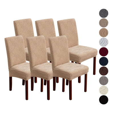 YUEANG Housses de Chaise de Salle à Manger Housses de Chaise Extensibles Housse de Chaise Parsons pour Salle à Manger Cuisine Housse de Protection de Chaise Amovible Lavable (Kaki Lot de 6)