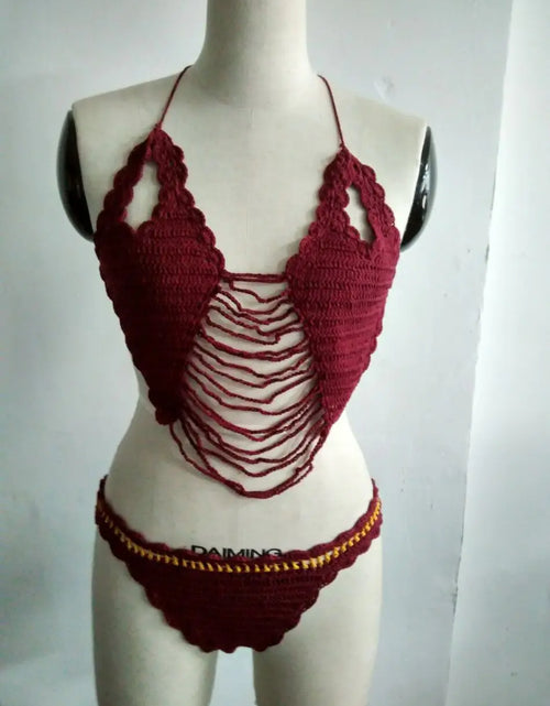 Load image into Gallery viewer, New Crochet Fringe Beach Bikini Swimwear Set
