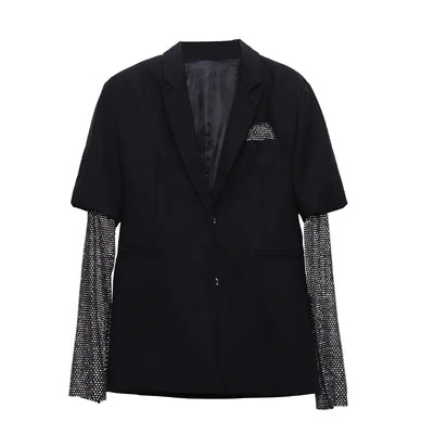 Rhinestone Patchwork Suit Jacket