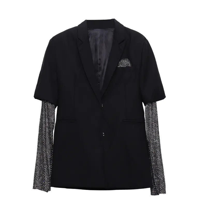 Rhinestone Patchwork Suit Jacket