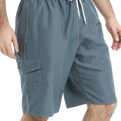 Landisun Mens Swim Trunks Board Shorts Swimsuit Swimwear Swim Shorts Bathing Suits Quick Dry with Mesh Lining Grey