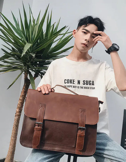 Load image into Gallery viewer, Retro PU Messenger Bag for Men - Casual Shoulder Bag
