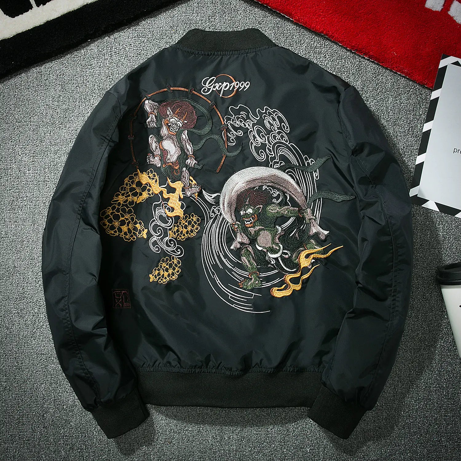 Chaqueta de piloto bordada y chaqueta de béisbol combinadas