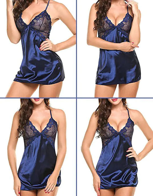 Load image into Gallery viewer, Women's Deep V Neck Backless Lingerie Nightwear
