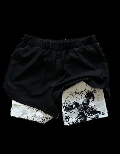 Load image into Gallery viewer, 2023 Summer Men&#39;s Double Layer Anime Print Shorts
