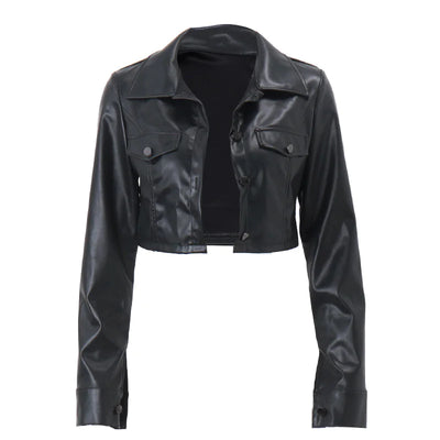 Leather Cropped Jacket