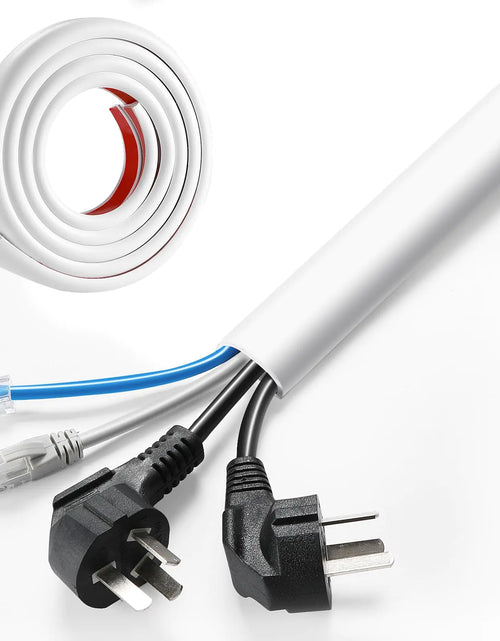 Cargar imagen en el visor de la galería, AGPTEK Ocultacables de Pared de 78 Pulgadas - Cubre Cables Autoadhesivo Canaleta Ocultacables Flexible de PVC para Montaje en Pared de TV en el Hogar Protector de Cables para Mascotas Gestión Protege Gatos Perros de Masticar An 1.2" Al 0.5"
