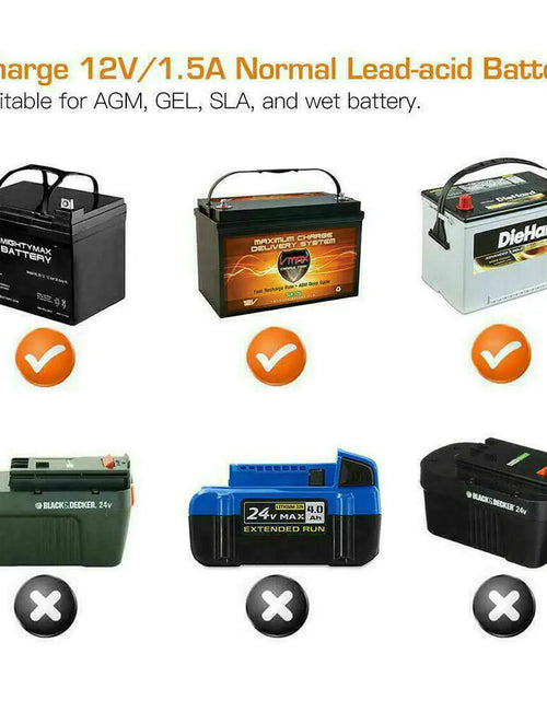 Cargar imagen en el visor de la galería, Cargador automático e inteligente de batería de 1500 mAh de 12 V portátil para coche, mantenedor de carga lenta
