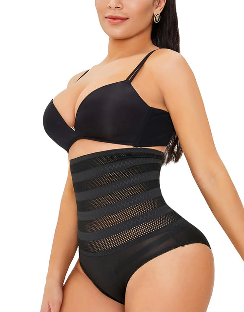 Charger l'image dans la visionneuse de galerie, JOEEOS Culotte Gainante Ventre Plat Femme Taille Haute Culotte Sculptante Remonte-Fesses Amincissante Gaine Panty Noir
