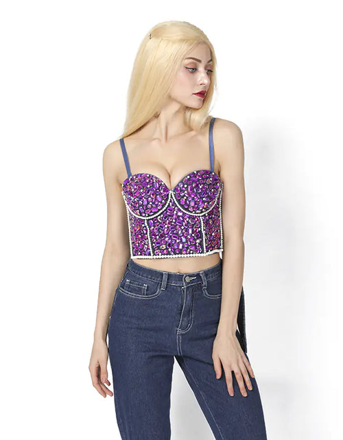 Load image into Gallery viewer, Handmade Diamond Bras and Corset Lingerie for Women
