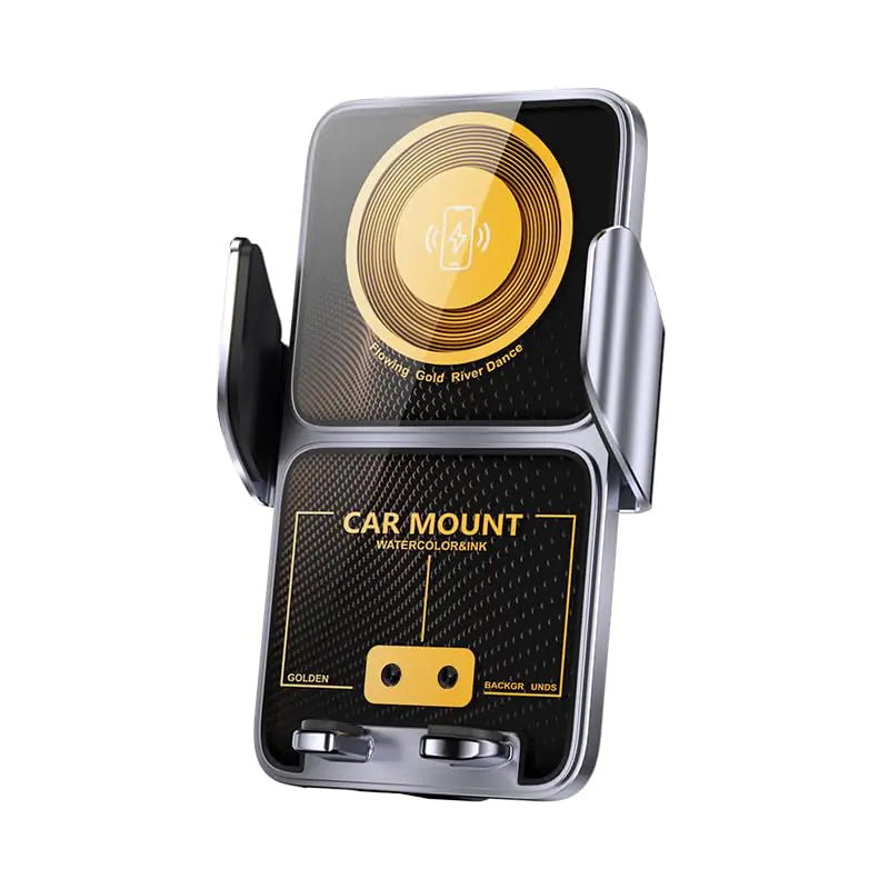 Cargador de coche inalámbrico YORICAR Soporte de coche Cargador inalámbrico 15W QI Carga rápida Soporte de ventilación de sujeción automática Cargador de teléfono incluido para coche Cargador inalámbrico para coche (negro)