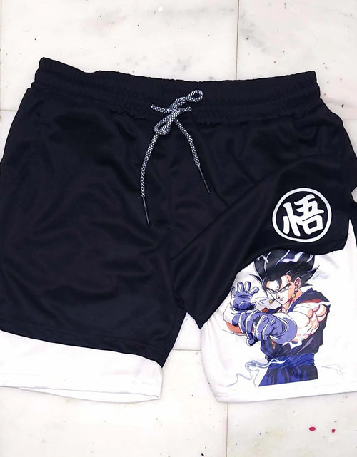 Load image into Gallery viewer, 2023 Summer Men&#39;s Double Layer Anime Print Shorts
