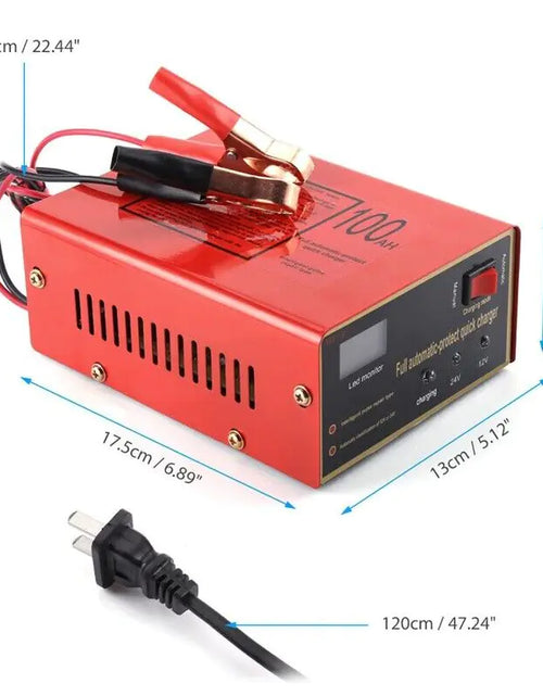 Cargar imagen en el visor de la galería, Cargador de batería sin mantenimiento 12V/24V 10A 140W de salida para coche eléctrico Pro
