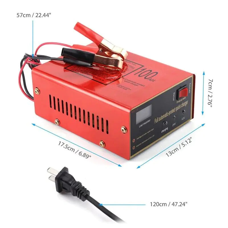 Cargador de batería sin mantenimiento 12V/24V 10A 140W de salida para coche eléctrico Pro